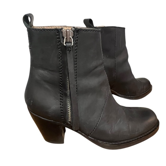 ACNE STUDIOS Pistol Ankle Boots Black Leather Booties US 8 - Picture 2 of 7
